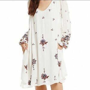 Free People Oxford Embroidered Gauze Oversized Mini Dress